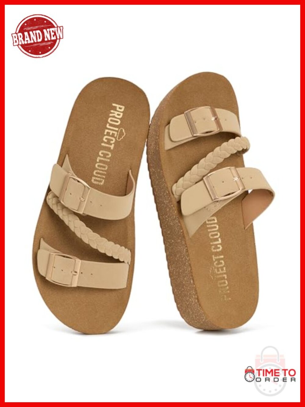 Platform Sandals Women Cloud-Like Support Slip-On Comfortable Summer Shoes